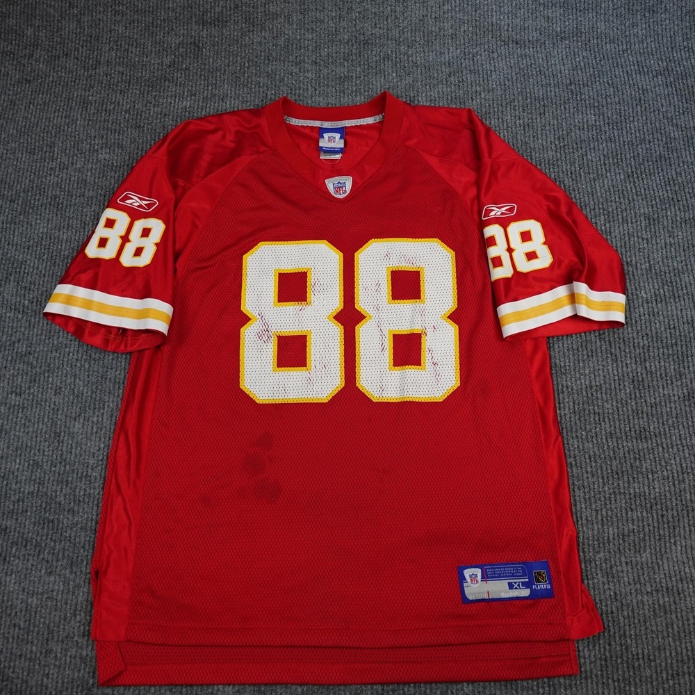 Vintage Kansas City Chiefs Football Jersey Mens XL Red NFL Reebok Tony Gonzalez